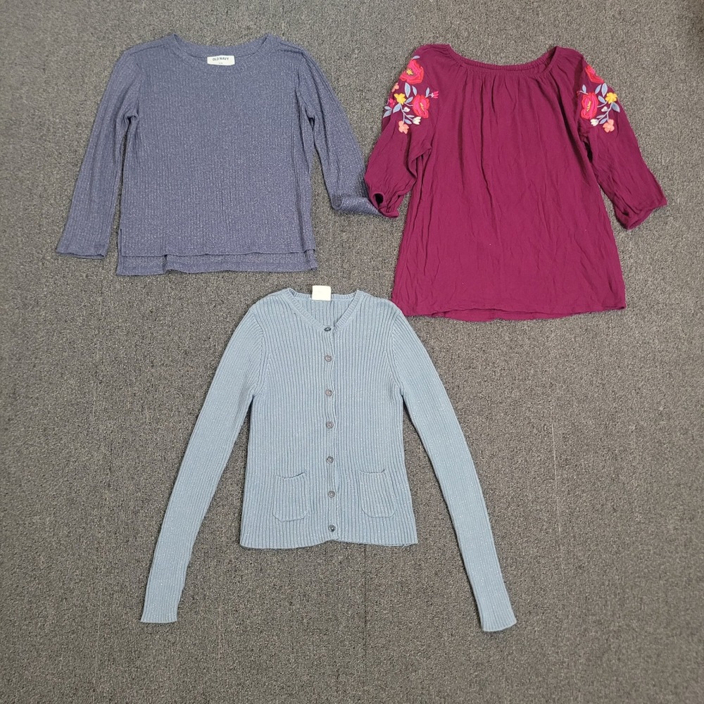 Old Navy Mini Boden Size 8-12 Girls Tops Bundle Cardigan Floral Sparkle 3pc‎
